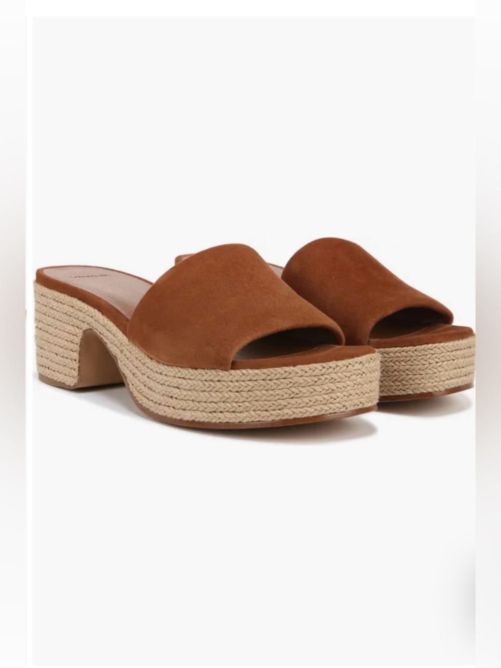 Vince Margo Sequoia Brown Platform Leather Espadrille Sandal Size 8.5 NIB